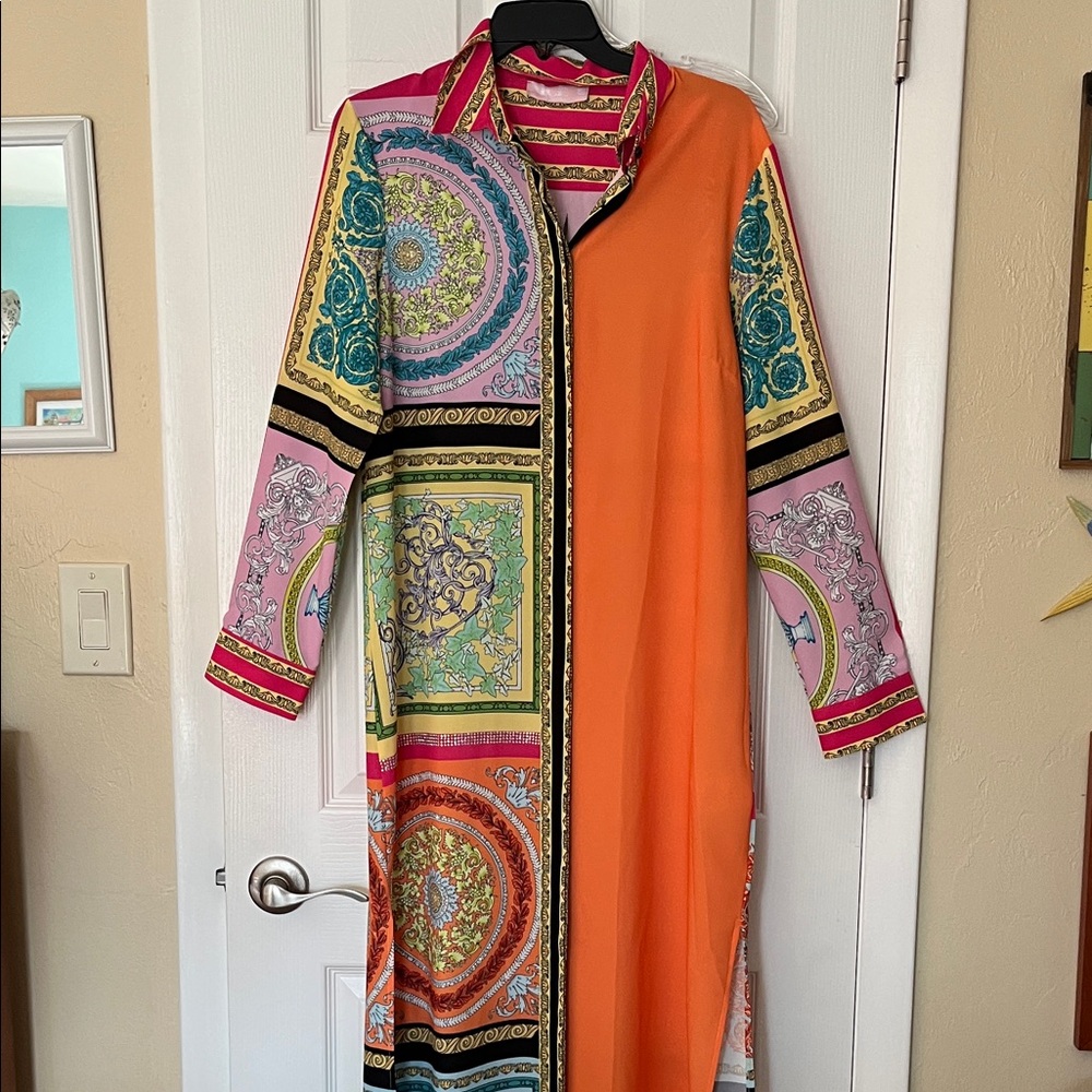 NICE Istanbul Turkey women’s maxi dress embellished baroque medusa look sz40